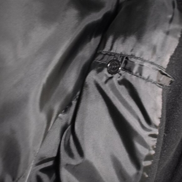 Vintage Calvin Klein Wool Hooded Long Coat Black Size 14 Medium Wool Blend - Picture 10 of 13